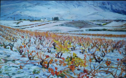 Nieve entre las vides